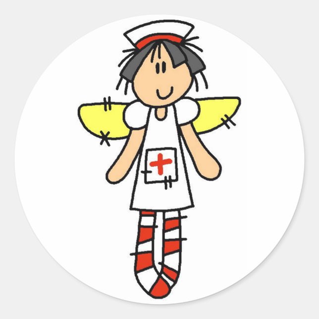 Sticker Rond Infirmière Angel (Devant)