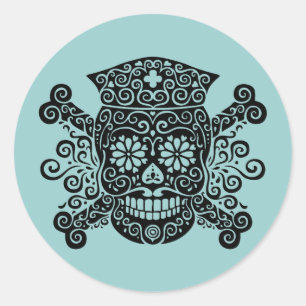 Sticker Rond Infirmière antique de pirate