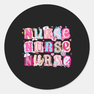 Sticker Rond Infirmière BCBG Saint-Valentin 90 Stethoscope Sain