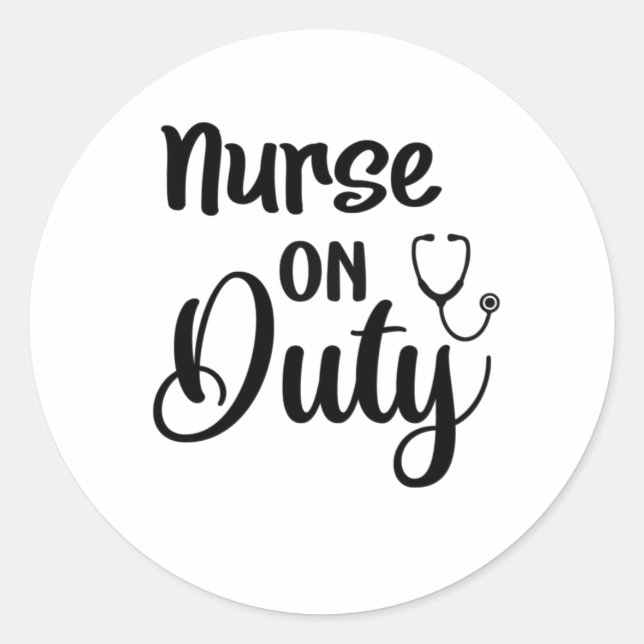 Sticker Rond Infirmière-cadeau en service (Devant)
