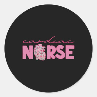 Sticker Rond Infirmière cardiaque Saint-Valentin Cardiologie