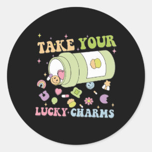 Sticker Rond Infirmière chanceuse de la St. Patrick Prenez vos