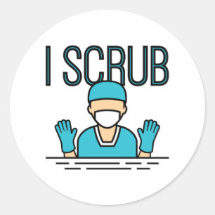Sticker Rond Infirmière chirurgicale périphérique I Scrub