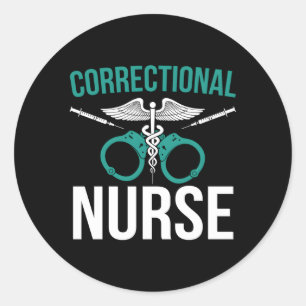 Sticker Rond Infirmière correctionnelle Infirmière correctionne