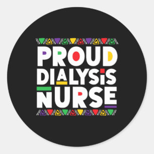 Sticker Rond Infirmière de dialyse Afro-Américaine Mois de l'hi