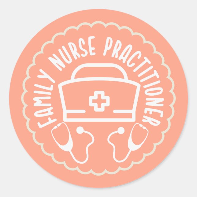 Sticker Rond Infirmière de famille (Devant)