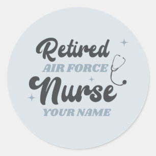 Sticker Rond Infirmière de la Force aérienne retraitée