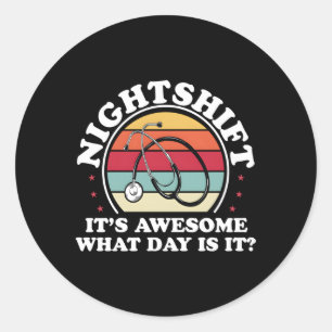 Sticker Rond Infirmière De Nuit Infirmière Infirmière Rn Lpn Cn