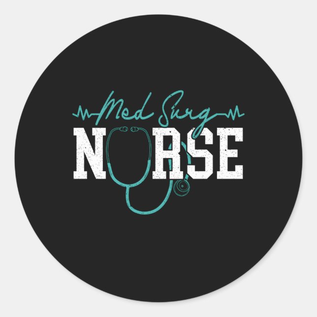 Sticker Rond Infirmière de surg en médecine (Devant)