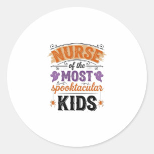 Sticker Rond Infirmière d'Halloween Spooktacular Enfants Design