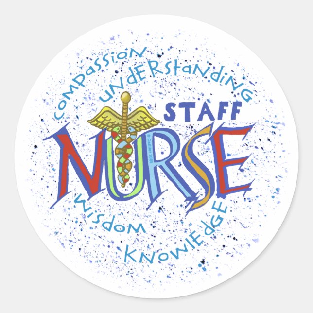 Sticker Rond Infirmière du personnel Motto (Devant)