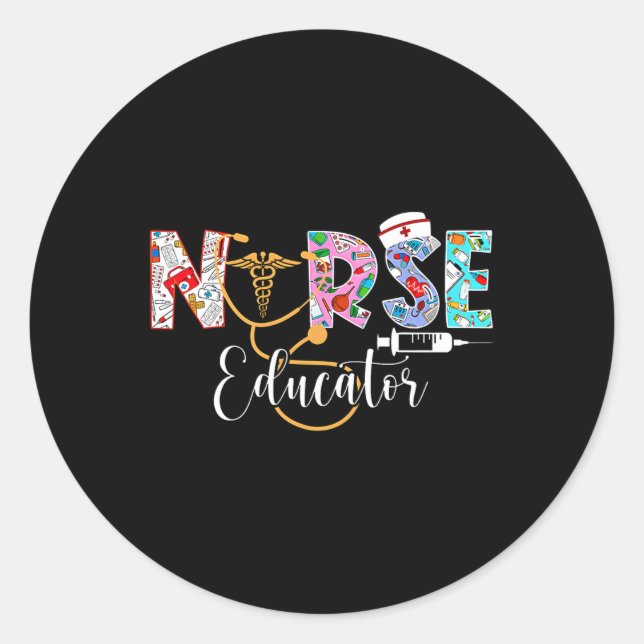 Sticker Rond Infirmière éducatrice École de soins infirmiers In (Devant)