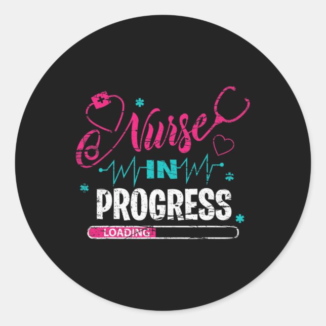 Sticker Rond Infirmière en cours Infirmière Fun Nurse (Devant)