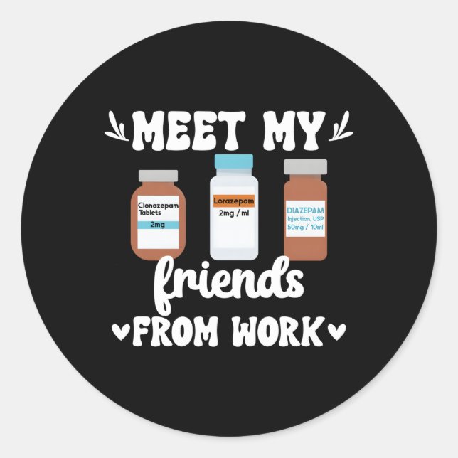 Sticker Rond Infirmière en soins critiques Soins essentiels Inf (Devant)