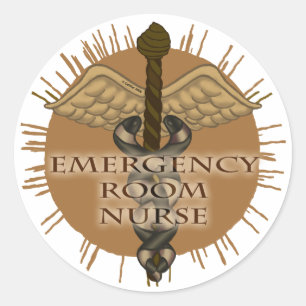 Sticker Rond infirmière ER Caduceus