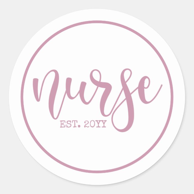 Sticker Rond Infirmière Est Année sur mesure Étudiante Infirmiè (Devant)