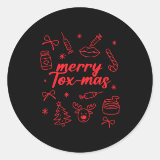 Sticker Rond Infirmière esthétique injectrice Botox Er Noël Mer