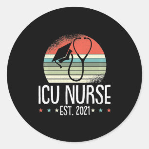Sticker Rond Infirmière Icu