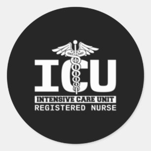 Sticker Rond Infirmière Infirmière Intensive Unité De Soins Int