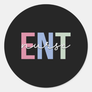 Sticker Rond Infirmière Infirmière Otolaryngologie Ear Nez Thro