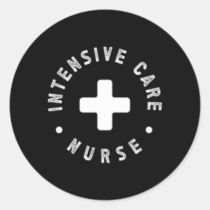 Sticker Rond Infirmière Intensive Unité De Soins Infirmière Icu