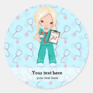 Sticker Rond Infirmière pour enfants