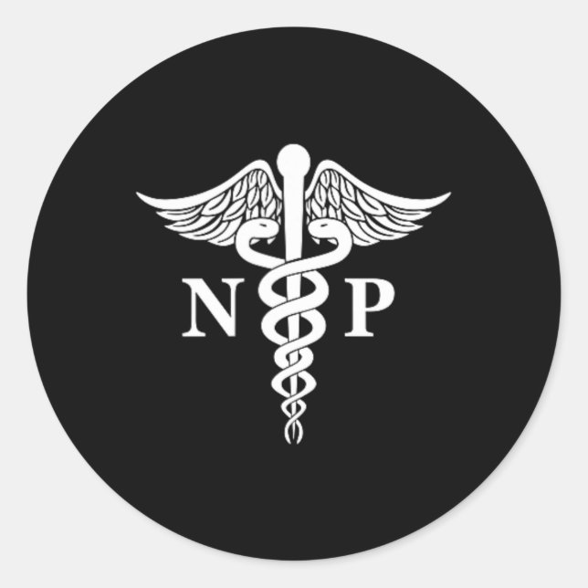 Sticker Rond Infirmière Praticien Caduceus Symbole Médicale poc (Devant)