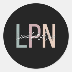 Sticker Rond Infirmière Pratique Boho Infirmière Lpn