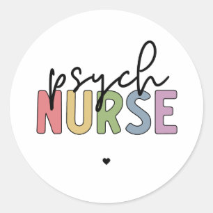 Sticker Rond Infirmière psychique   Infirmière psychiatrique