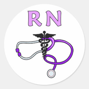Sticker Rond Infirmière RN Stethoscope