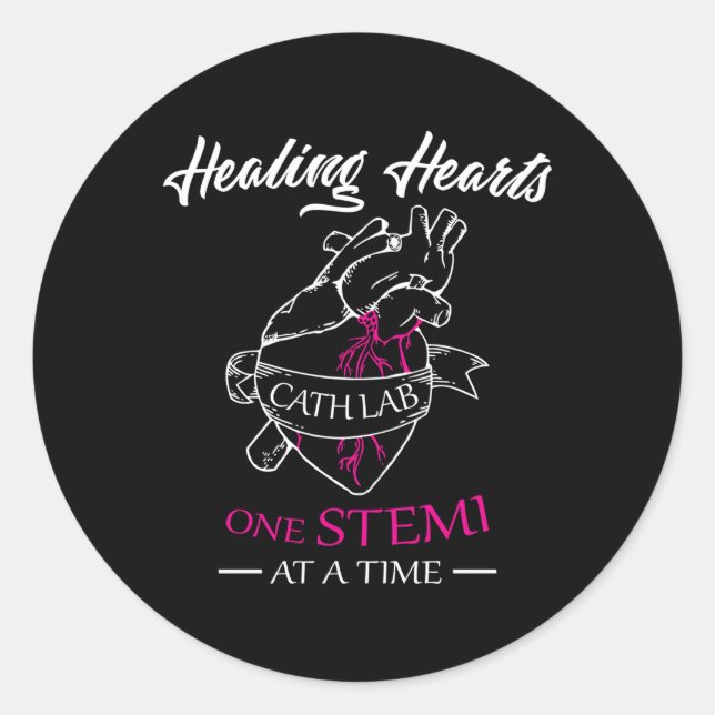 Sticker Rond Infirmière Stemi Soins Cardiaques Guérison Il (Devant)