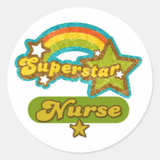 Sticker Rond Infirmière superstar