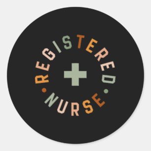 Sticker Rond Infirmière Vintage inscrite Rétro Stethoscope Infi