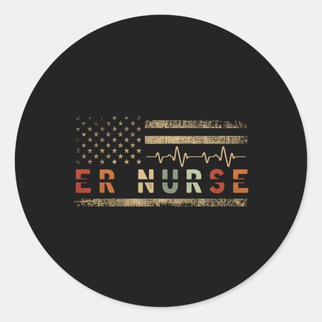 Sticker Rond Infirmières en salle d'urgence Infirmières en soin (Devant)