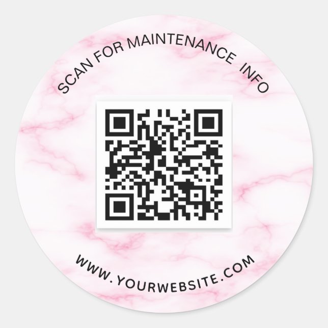 Sticker Rond Informations de maintenance du code QR pour l'entr (Devant)