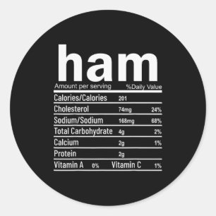 Sticker Rond Informations nutritionnelles sur le jambon Funny T