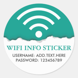 Sticker Rond Informations WiFi/accès Internet customisées