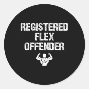 Sticker Rond Infraction Flex enregistrée Drôle Bodybuilding Wor