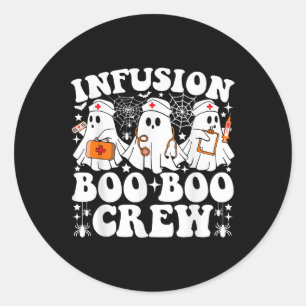 Sticker Rond Infusion Boo Boo Crew Nurse Funny Ghost Halloween
