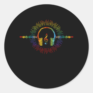 Sticker Rond Ingénieur audio Wave Audio Ingénieur musique Lov