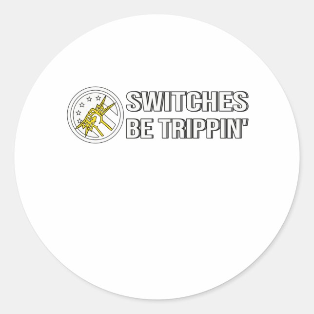 Sticker Rond Ingénieur électricien Pun Pun Drapeau Électronique (Devant)