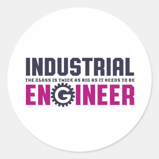 Sticker Rond Ingénieur Geek amusant Ingénieur industriel Major (Devant)