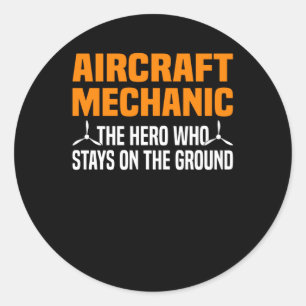 Sticker Rond Ingénieur mécanicien d'avion