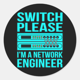 Sticker Rond Ingénieur réseau Informatique Programmeur Geek