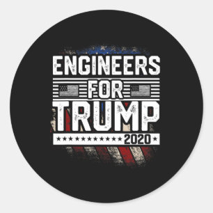 Sticker Rond Ingénieurs pour Trump Réélire Trump