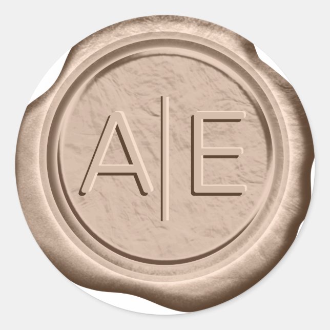 Sticker Rond Initiales d'accent Mariage de sceau de cire ID948 (Devant)