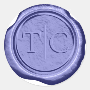 Sticker Rond Initiales d'accentuation du Mariage de sceau de ci