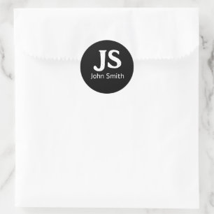Sticker Rond Initiales personnelles personnalisables