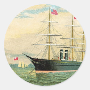 Sticker Rond Inman Steamship Company