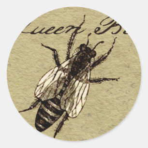 Sticker Rond Insecte de la faune de l'abeille Queen